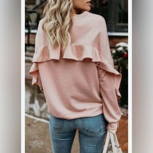 Vici Pink Ruffle Sweatshirt